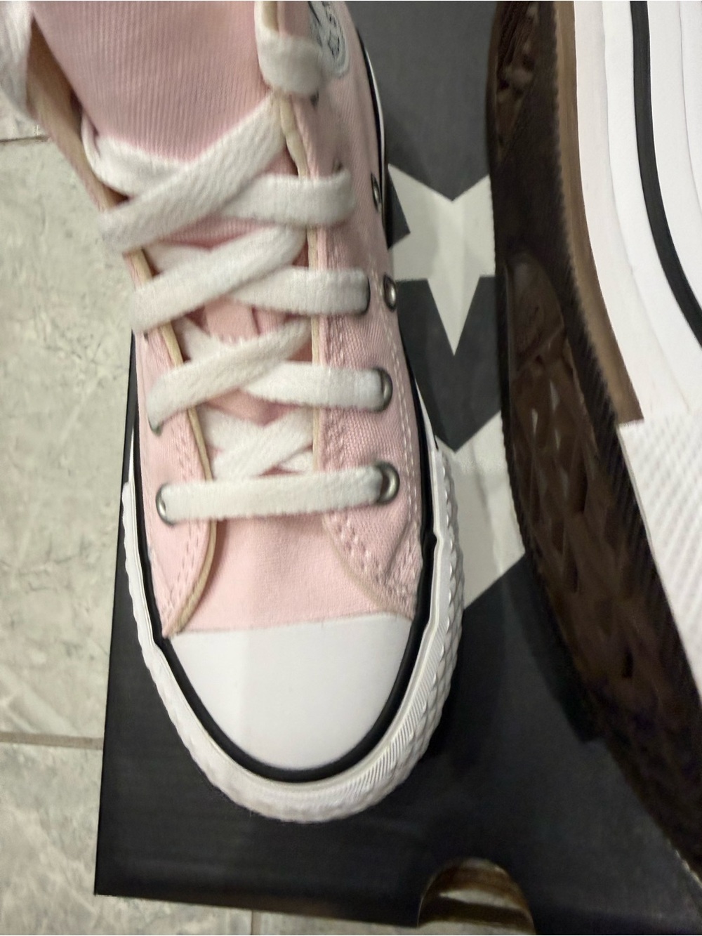 New girls Converse Sz 12 Pink High-Top Canvas Shoes Ctas Eva lift hi - Picture 4 of 8